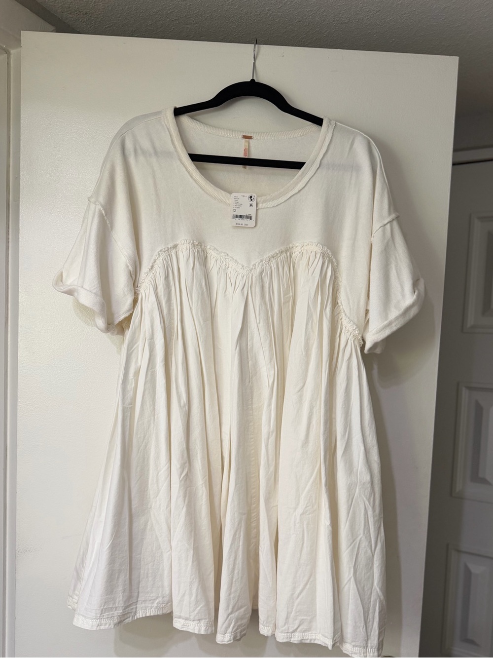 Free People Ivory Catalina Babydoll Mini Dress NWT